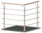 Dřevěný sloup, vrchní kotvení, 4 řadový, rohový: 90°, vrch pevný (ø 42mm), materiál: buk, broušený povrch s nátěrem BORI (bezbarvý)