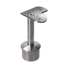 Do vypredania zásob: držiak madla pevný na trubku ø 48.3mm (76.5x61mm, 90° uhol) na madlo ø 42.4 mm, brúsená nerez K320 /AISI304