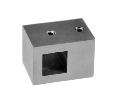 Držák čtyřhranného profilu 10x10 mm, plochý, (30x22 mm), broušená nerez K320 / AISI304