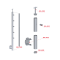 Nerezový sloup, boční kotvení, 5 řadový průchodný, venkovní, vrch pevný (ø 42,4x2 mm), broušená nerez K320 / AISI304