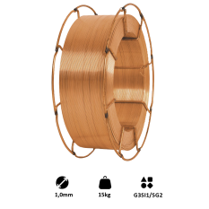 Drát svařovací ø 1,0 mm-MIG/MAG(CO2), G3Si1/SG2 pro svařování oceli, kovová cívka 15 kg