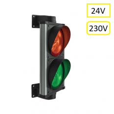 ASF Semafor dvoukomorový, červená/zelená LED, hliníkové tělo, 0-230V, IP65