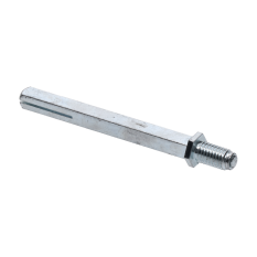 Hřídel kliky 8x8x115 mm s otočnou maticí M8, závit M10, pro kombinaci kliky s pevnou koulí, pozinkovaný povrch