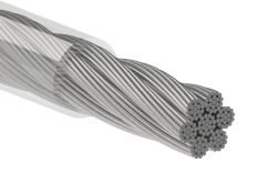 Ocelové lanko ø 2 mm (7 x 19 dr.), pozink s PVC obalem