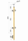 Dřevěný sloup, boční kotvení, výplň: sklo, průchozí, vrch pevný (ø42 mm), materiál: buk, broušený povrch s nátěrem BORI (bezbarvý)