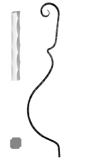 Kovaná výplň zábradlí H 1000xL210mm,12x12mm,válcovaná ocel