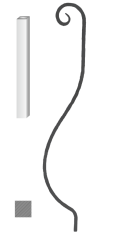 Kovaná výplň zábradlí H 1000xL170mm,12x12mm,hladká ocel