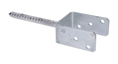Pätka stĺpika U 121x120x324mm, 4mm žárový pozink, priemer nohy 18mm, počet děr o průměru 11mm-6ks