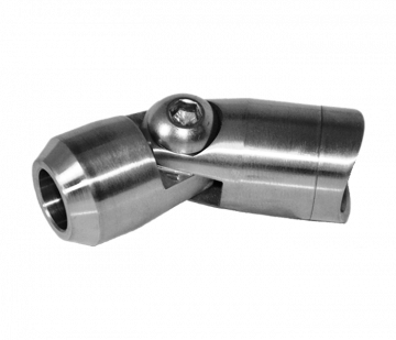 Držák tyče ø 12 mm nastavitelný s kloubem na trubku ø 42,4 mm (40x17,5x22 mm), broušená nerez K320 / AISI304
