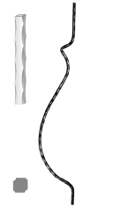 Kovaná výplň zábradlí H 900 x L 160 mm,12x12 mm,válcovaná ocel