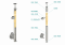 Dřevěný sloup, boční kotvení, výplň: sklo, levý, vrch pevný (ø 42mm), materiál: buk, broušený povrch s nátěrem BORI (bezbarvý)
