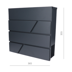 Poštovní schránka (371x364x105mm, tloušťka 0.6mm), Max. formát listu: A4, barva: RAL 7016