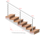 Nerezový sloup, vrchní kotvení, 6 řadový průchodný, vrch nastavitelný (ø 42,4x2 mm), leštěná nerez / AISI304