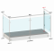 Nerezový sloup, boční kotvení, výplň: sklo, levý, vrch pevný (ø 42,4x2 mm), broušená nerez K320 / AISI304