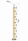 Dřevěný sloup, vrchní kotvení, 5 řadový, průchozí, vrch nastavitelný (40x40mm), materiál: buk, broušený povrch s nátěrem BORI (bezbarvý)