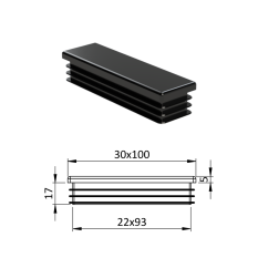 Krytka plastová 30 x 100 mm