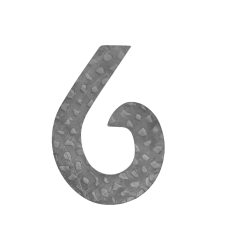 Číslo domovní 6, 120x80x3mm zdobené, bez povrchové úpravy