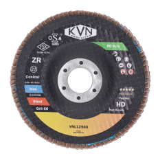 Prémiový lamelový kotúč na oceľ a nerez, 125mm, zrno 60, extra hrubý PREMIUM, 100% zirconia, kónický