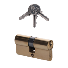 Cylindrická vložka EURO 30/30 mm, mosazná, 3 klíče, šroub M5x65 mm