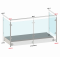 Nerezový sloup, boční kotvenií rohové, výplň: sklo, rohový, vrch pevný, (ø 42.4x2mm), broušená nerez K320 /AISI304
