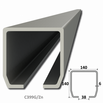 C profil GRANDE (140x140x6mm), dĺžka 1m - Délka: 1m