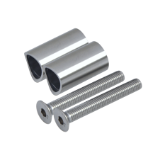 Přechod na vymezení vzdálenosti mezi sloupem ø 42,4 mm a kotevní deskou, ø 20x2,0 mm /L:35 mm, vnitřní šroub: M8x60 mm, broušená nerez K320 / AISI304, bal: 2ks