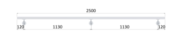Madlo 2500mm (set:3ks úchyt, madlo 40x40mm s ukončením), brúsená nerez K320 /AISI304