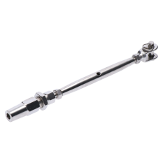 Úchyt, šponovák pro nerezové lanko ø4 mm se závitem M6 a LH6, broušená nerez K320 / AISI304