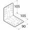 úhelník s prolisem 105x105x90mm, 2,0mm, pozink, díry průměr 5mm-36ks, 14mm-2ks