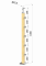 Dřevěný sloup, vrchní kotvení, 5 řadový, průchozí, vrch pevný (40x40mm), materiál: buk, broušený povrch s nátěrem BORI (bezbarvý)