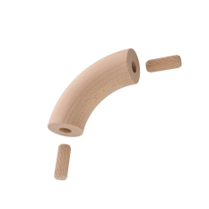 Dřevěný spojovací oblouk (ø 42 mm / 90°), materiál: buk, broušený povrch bez nátěru