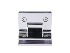 Závěs na skleněný dveřní systém, mezi sklo a sklo 90°, 90x80 mm, tloušťka skla 8-10 mm, leštěná nerez AISI304, samouzavírání +-15° a samozastavení +-90°-0°