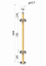 Dřevěný sloup, vrchní kotvení, výplň: sklo, rohový: 90°, vrch pevný (ø 42mm), materiál: buk, broušený povrch bez nátěru