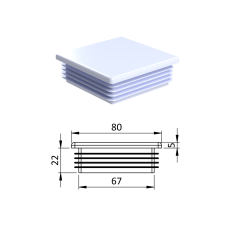Krytka plastová 80 x 80 mm
