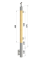 Dřevěný sloup, boční kotvení, výplň: sklo, levý, vrch nastavitelný (40x40mm), materiál: buk, broušený povrch s nátěrem BORI (bezbarvý)