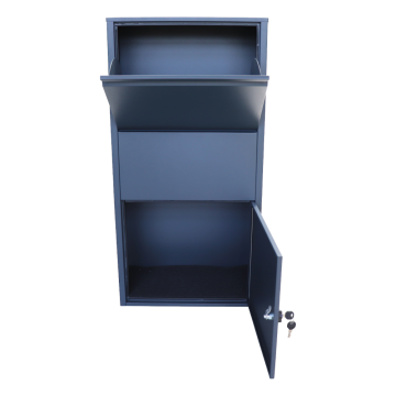 Box na balíky (440x420x880mm) s přepadovou lištou na ochranu balíků, tloušťka 0.8mm), Max. velikost balíku: 360x170x260mm, barva: RAL 7016 (antracit)