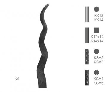 Tyč s kovanou špicí typu K6