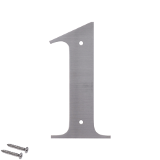 Číslo domovní 1, (127x1.5mm), s dírami, broušená nerez K320 / AISI 304