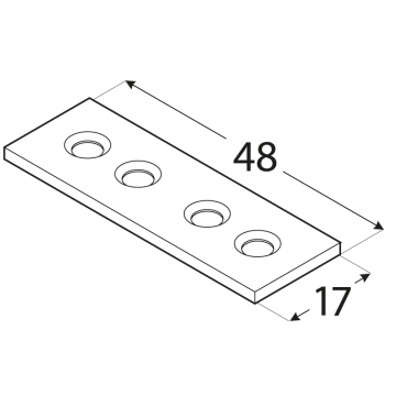 Plochá spojka 48x14mm, 1,5mm pozink, počet děr o průměru 4,5mm-4ks