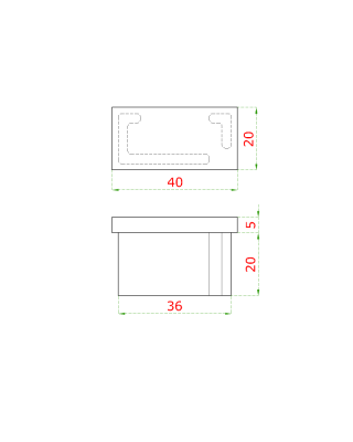 Ukončení - zátka na jekl (40x20x2 mm) broušená nerez K320 / AISI304