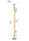 Dřevěný sloup, vrchní kotvení, výplň: sklo, pravý, vrch nastavitelný (ø 42mm), materiál: buk, broušený povrch s nátěrem BORI (bezbarvý)