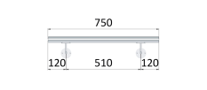 Madlo ø 42.4mm, L-750mm, leštěná nerez AISI304