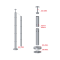 Nerezový sloup, vrchní kotvení, 4 děrový, rohový: 90°, vrch pevný, (ø42,4x2 mm), broušená nerez K320 / AISI304