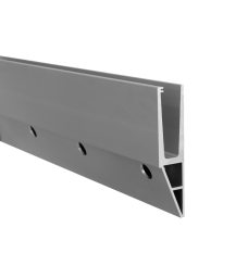 Hliníkový kotevní profil pro sklo 12-22mm, bočné kotvení. Bez příslušenství, povrchová úprava brus, cena za délku 2500 mm