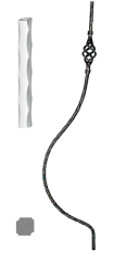 Kovaná výplň zábradlí H 1000xL210mm,12x12mm,válcovaná ocel