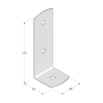 Pätka stĺpika 60x62x170mm, 2mm pozink