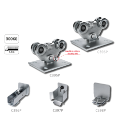 Set pro samonosný systém PICCOLO 69 x 69mm, 2x vozík C395Piccolo Klasic, 1x náběh. kolečko C396Piccolo, 1x doraz C397P, 1x krytka C398P