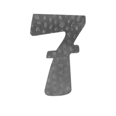 Číslo domovní 7, 120x80x3mm zdobené, bez povrchové úpravy