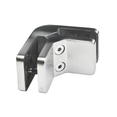 Svorka skla rohová 90˚ úhel (72x45x30mm), na sklo 8-12.76mm, broušená nerez K320 / AISI304, balení neobsahuje gumičky na sklo