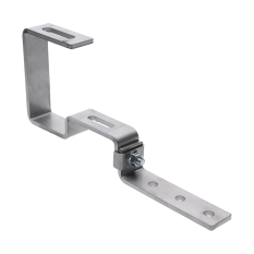 Střešní hák vhodný pro kovové krytiny z lisovaného a drceného kamene typu Gerard. Nerez A2, fotovoltaika